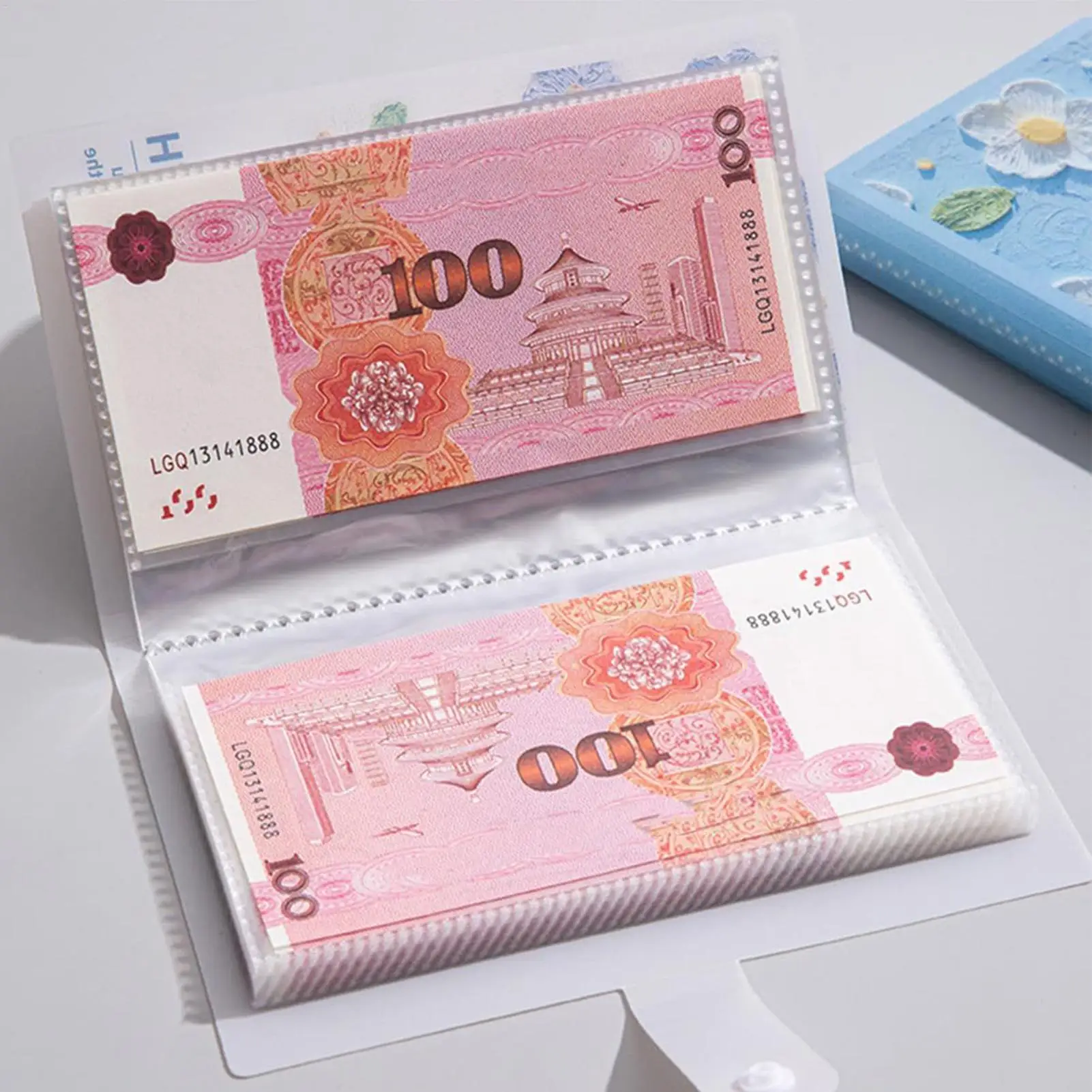 Money Saving Binder 100 Days Savings Challenge Book 3D Oil Painting Cash Planner Organizer Wallet Notebook Storage Management