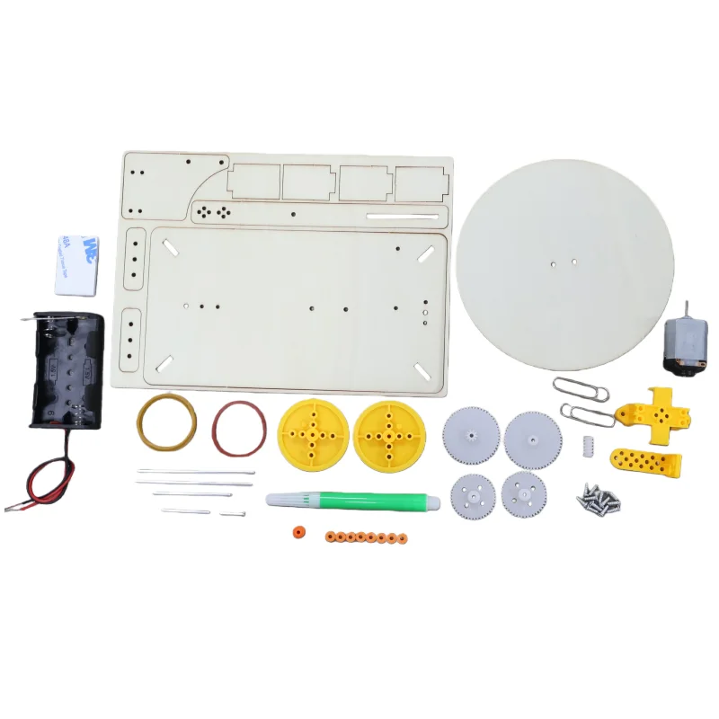 DIY Creative wooden electric plotter Drawing Robot STEM Kids Model Automatic Painting Science Electronics Kits Experiment