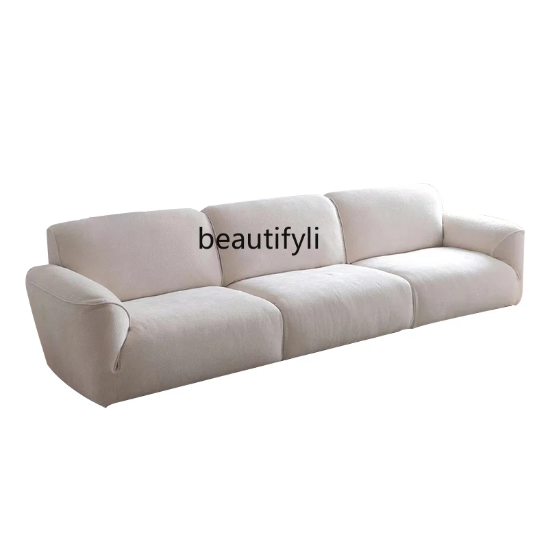 

French Entry Lux Sofa Fabric Straight Row Three-Seat Italian Designer Modern Minimalist Cream Style Sofa furniture