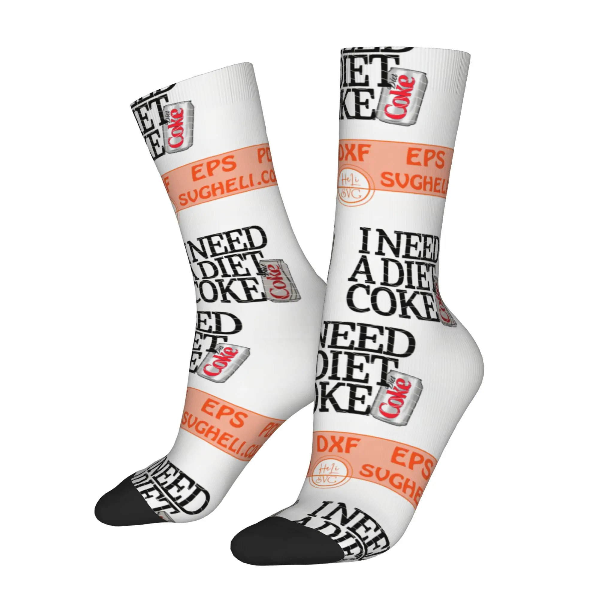 Funny Sock dDiet Coke dDiet Coke I Need a Diet Coke SVG  Hip Hop Quality Pattern Printed Men Socks Casual Men's Socks