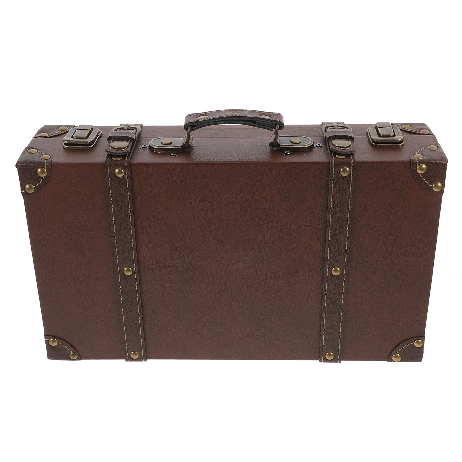 

Vintage Trunk Suitcase Decoration Boxes Light Brown Luggage Decorative Storage Travel