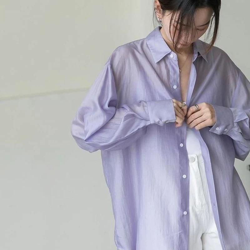 Various Colors Shirts Women Sun Protection Casual Bandage Design Fashion Unique Thin Summer Loose Korean Style Female Charming