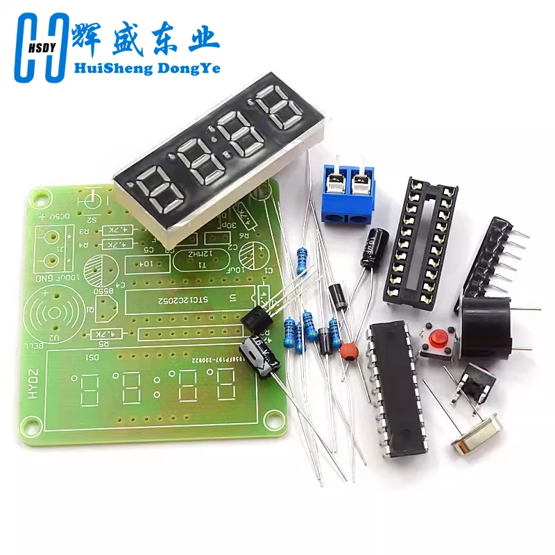 AT89C2051 reloj electrónico Digital de 4 Bits, Suite de producción electrónica, DIY Kit de aprendizaje para Arduino