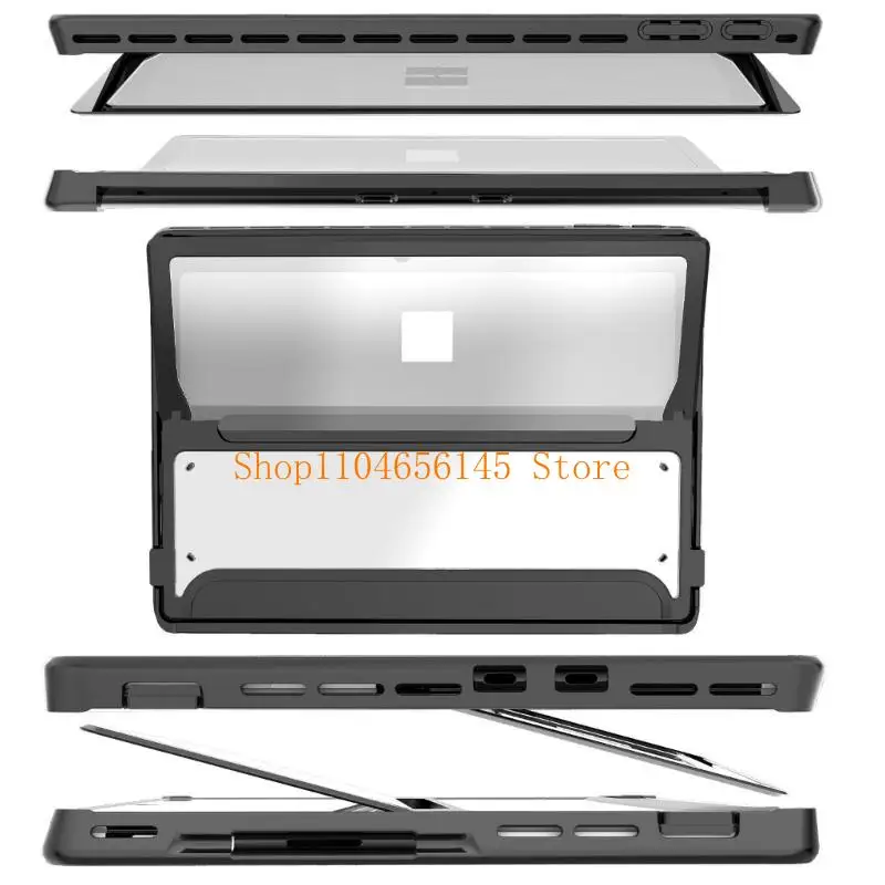 

Shockproof Protections Case for Surfaces Pro9 Clear Viewing, Multi Angled Stand, Works With Keyboards & Pen
