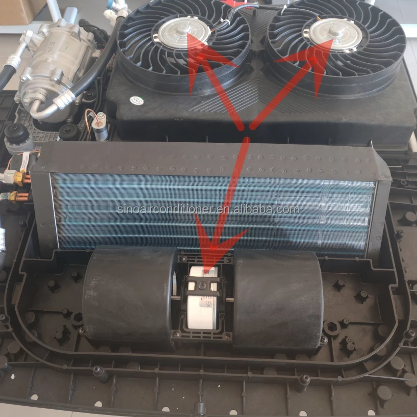 العربة 12 فولت 24 فولت المقصورة وقوف السيارات تكييف الهواء الكهربائية على السطح مكيف الهواء 12 فولت RV التيار المتناوب للشاحنة #3