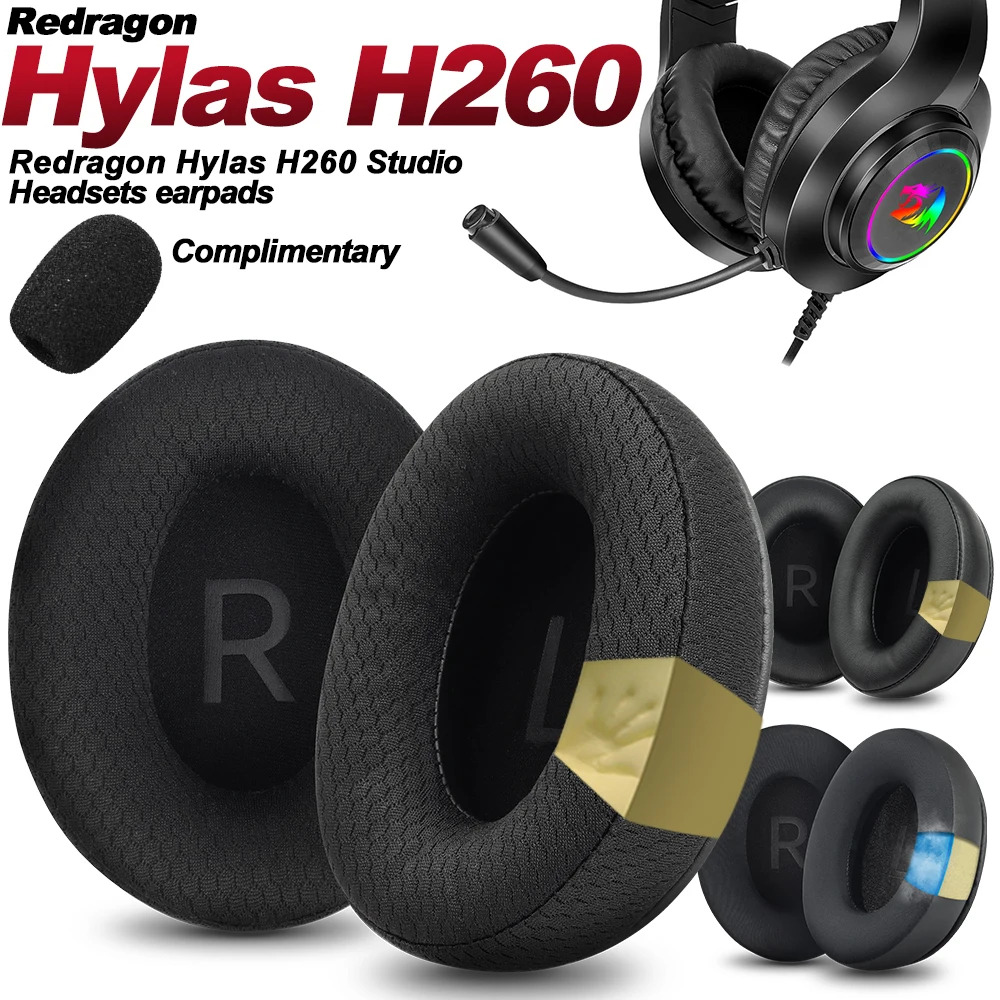 Earphone Pads for Redragon Hylas H260 Replacement Earpads Headphones Earmuffs Soft Mesh Cloth Memory Covers Sponge Protein