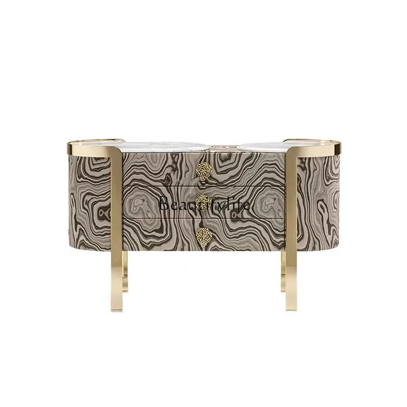 

Italian light luxury painted solid wood porch cabinet villa corridor wall decoration side cabinet