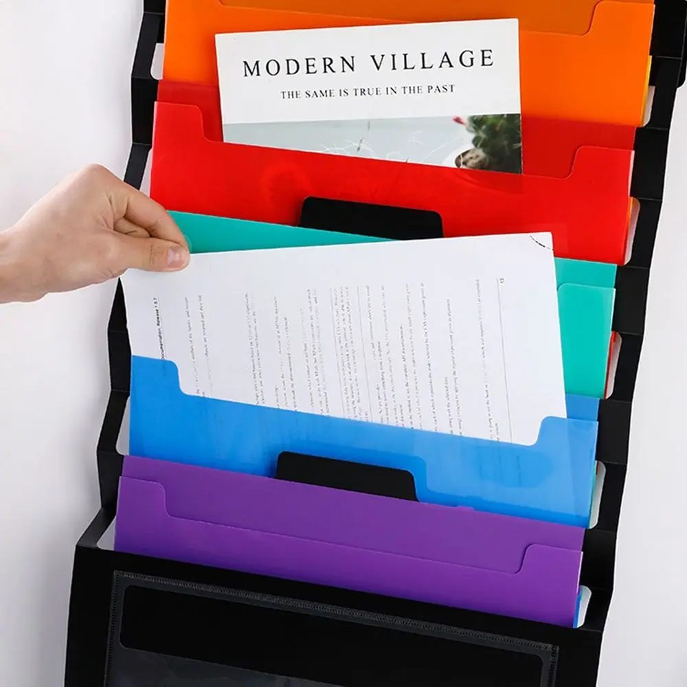 

For Home Office Large Capacity Hanging File Folders Rainbow File Organizer Filing Cabinet Pockets Expandable Accordian Pockets