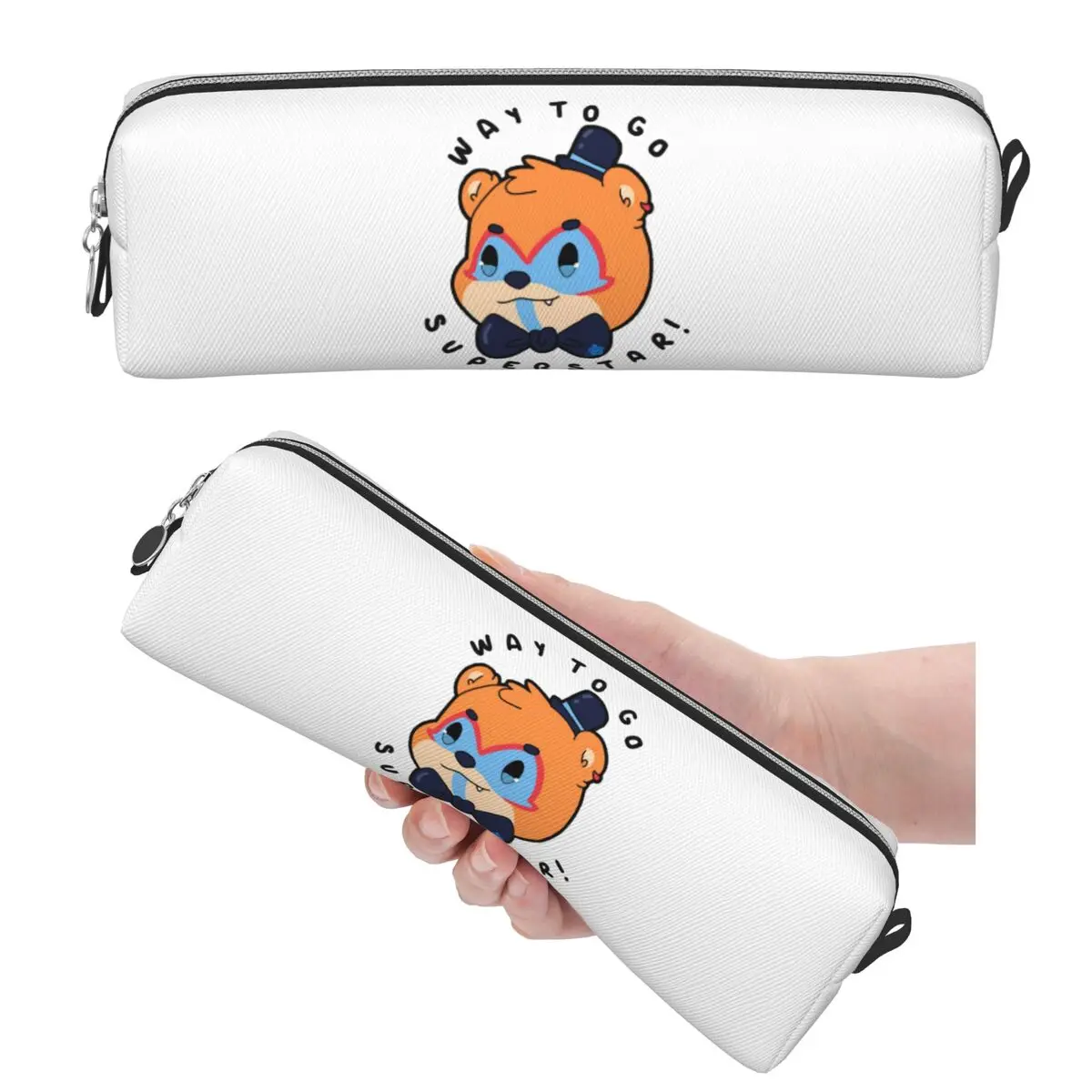 FNAF Security Breach Glamrock Freddy 'superstar' Estuches para lápices para estudiantes, caja para lápices, bolsa para lápices, bolsa de almacenamiento para papelería