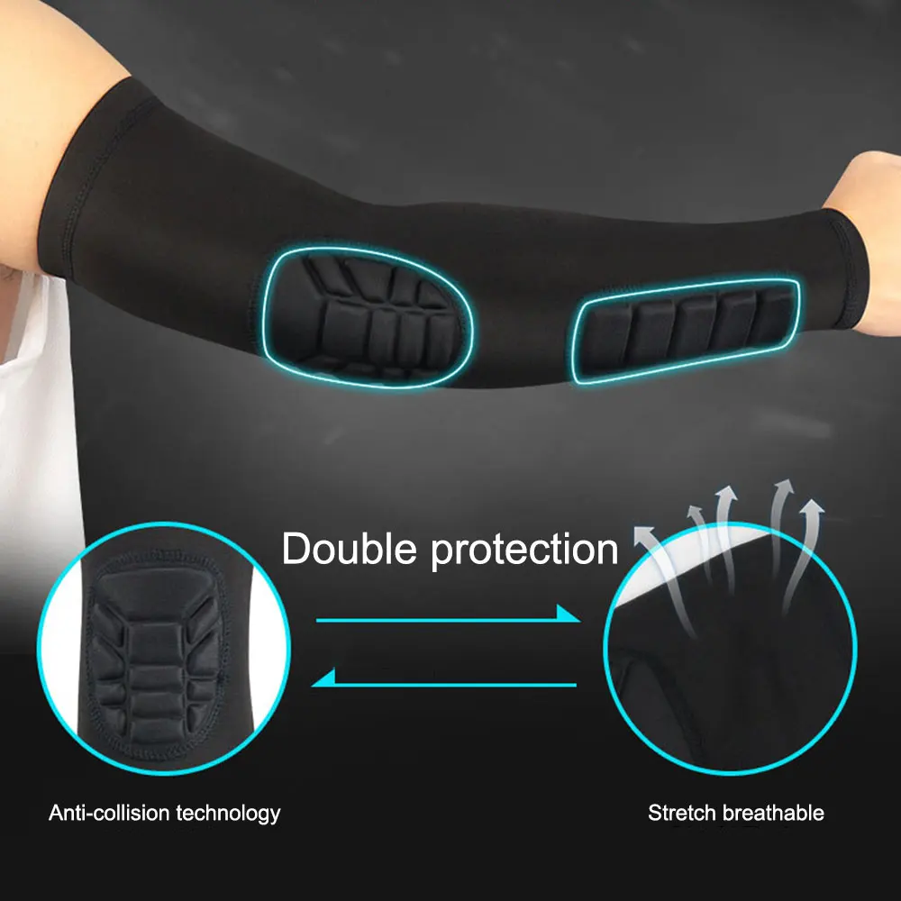 1pc Sports Elbow Protection Honeycomb Anti-collision Pressure Protection Arm Sleeve Basketball Cycling Fitness Protective Gear