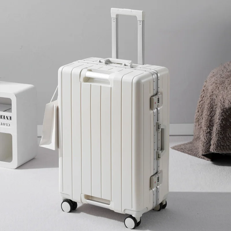 

Бесшумный чемодан на колесиках с алюминиевой рамой, дорожный чемодан большой вместимости, 20-28 дюймов, унисекс, студенческий чемодан на колесах