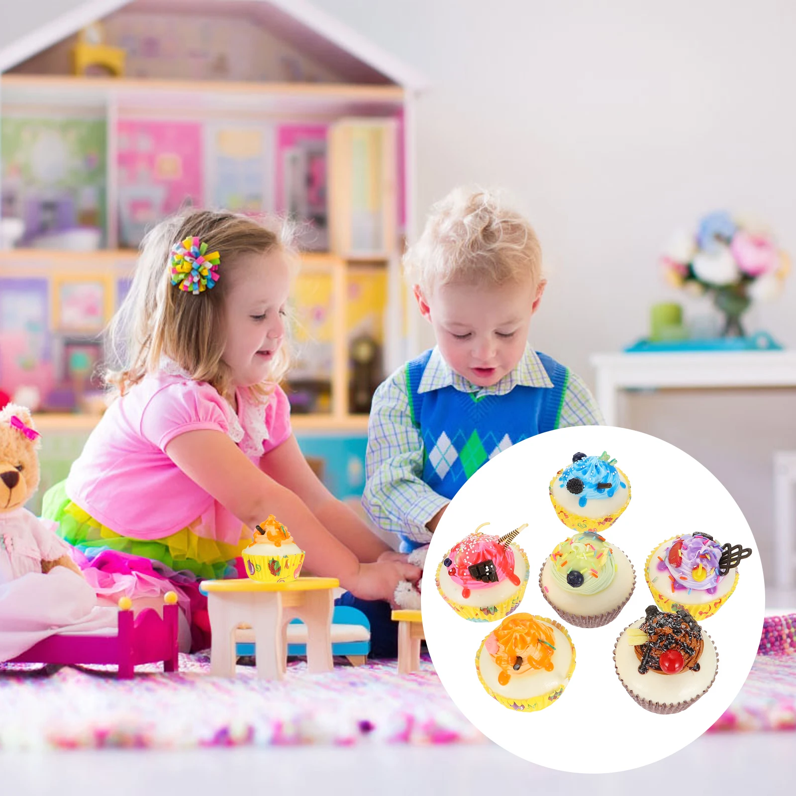 Birthday Mini Cake Set Decorations Decorative Artificial Breads Creative Molds Child Baby