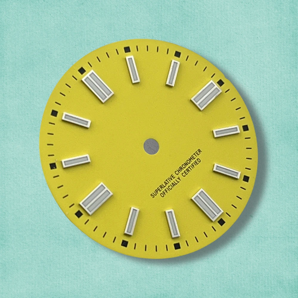 28.5 مللي متر S شعار NH35 الطلب ماتي الطلب صالح NH35 حركة C3 قوي الأخضر مضيئة يوم فقط NH35 ساعة تعديل الملحقات