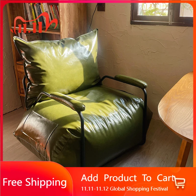 

Leather Individual Living Room Chairs Sofa Arm Modern Designer Living Room Chairs Balcony Garden Poltrona Postmodern Furniture