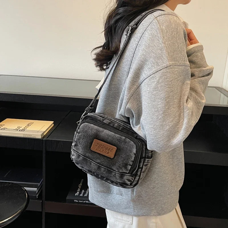 

Mini Jean Women's Bag Compact Sling Shoulder Bag Denim Messenger Bag Y2K Eco Bag Korean Shopper Cowboy Handbag Vintage Satchels