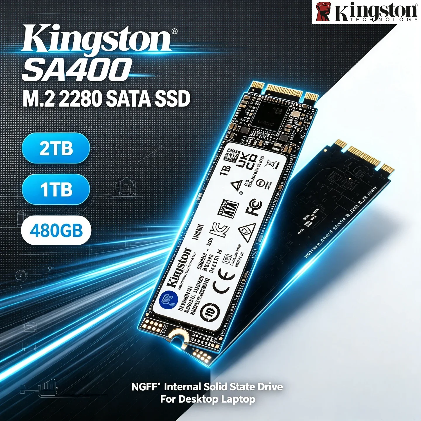 Kingston SA400 M.2 2280 SATA SSD 2TB 1TB 480GB 240GB 120GB Unidade de Estado Sólido Interna NGFF para Desktop Laptop Pro Max