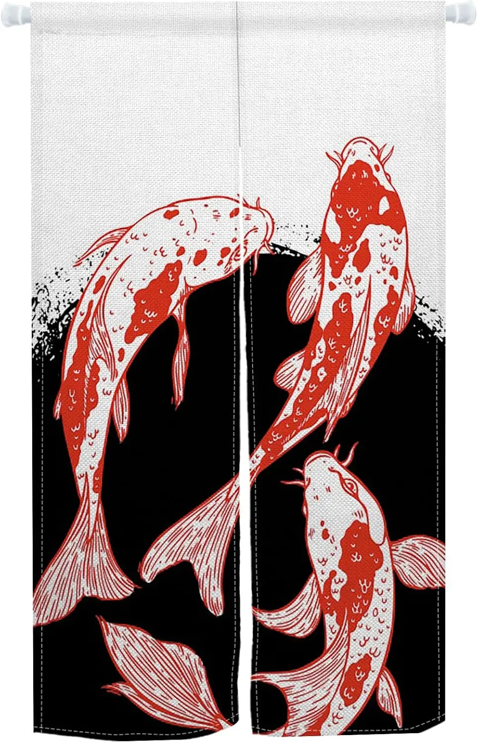 Japanese Carps Koi Fishes Doorway Curtain Long Style Bring Good Luck Window Treatment Doorway Tapestry Wall Hanging Bedroom