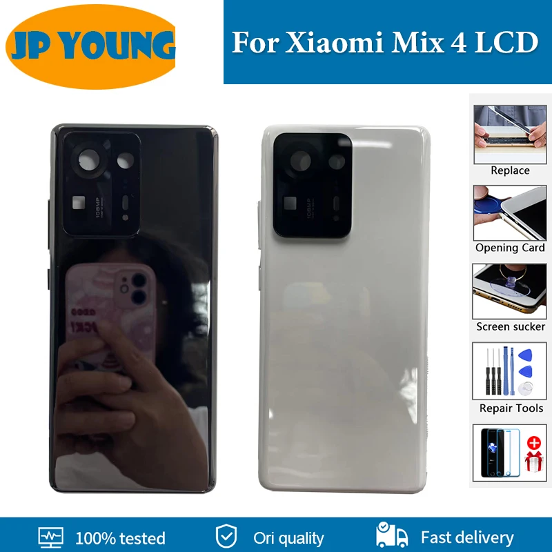 

AAA+ quality For Xiaomi Mix 4 Back Battery Cover Housing Door Phone Shell Rear Case 2106118C with Camera Frame Lens Replace