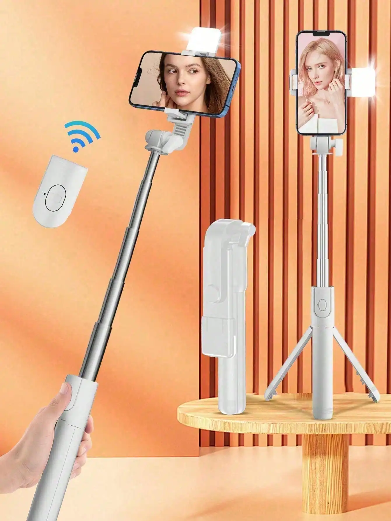 

Bluetooth Selfie Stick Tripod With LED Fill Light & Remote, Extendable Phone Tripod Stand For Live Streaming, Vlog, Travel & Photography