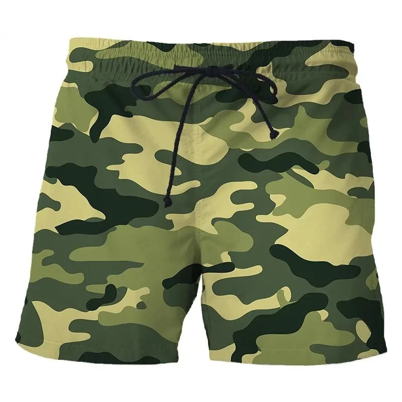 Camouflage Pattern Men's Short Pants 3D Printed Outdoor Sports Board Shorts Unisex Fashion Casual Beach Shorts Swim Trunks