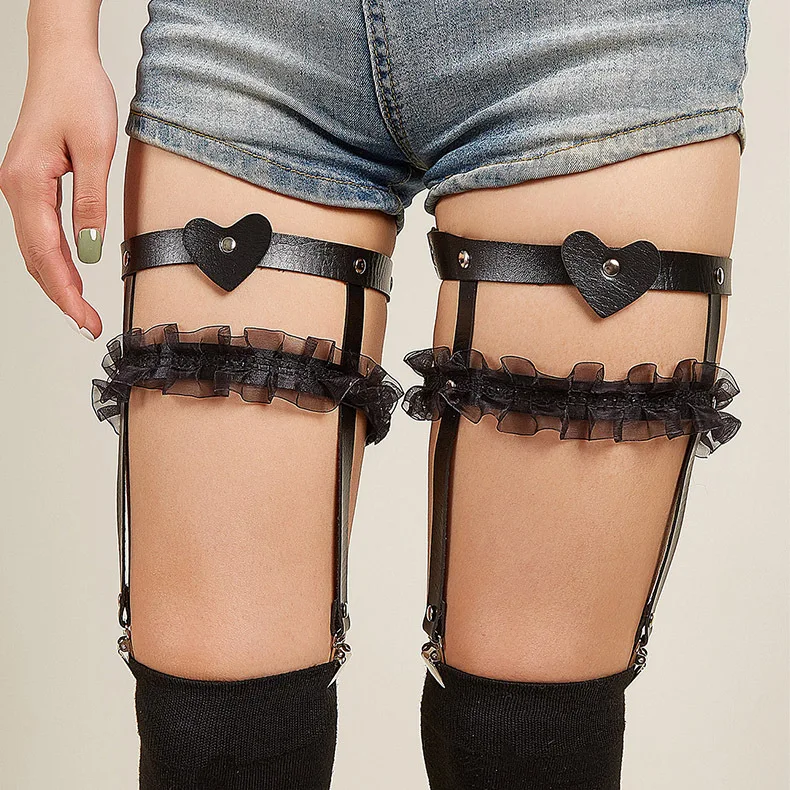 

Lace Thigh Ring Jk Leg Ring Sexy Socks Trim Stockings with Accessories Straps European and American Socks Ring Decoration