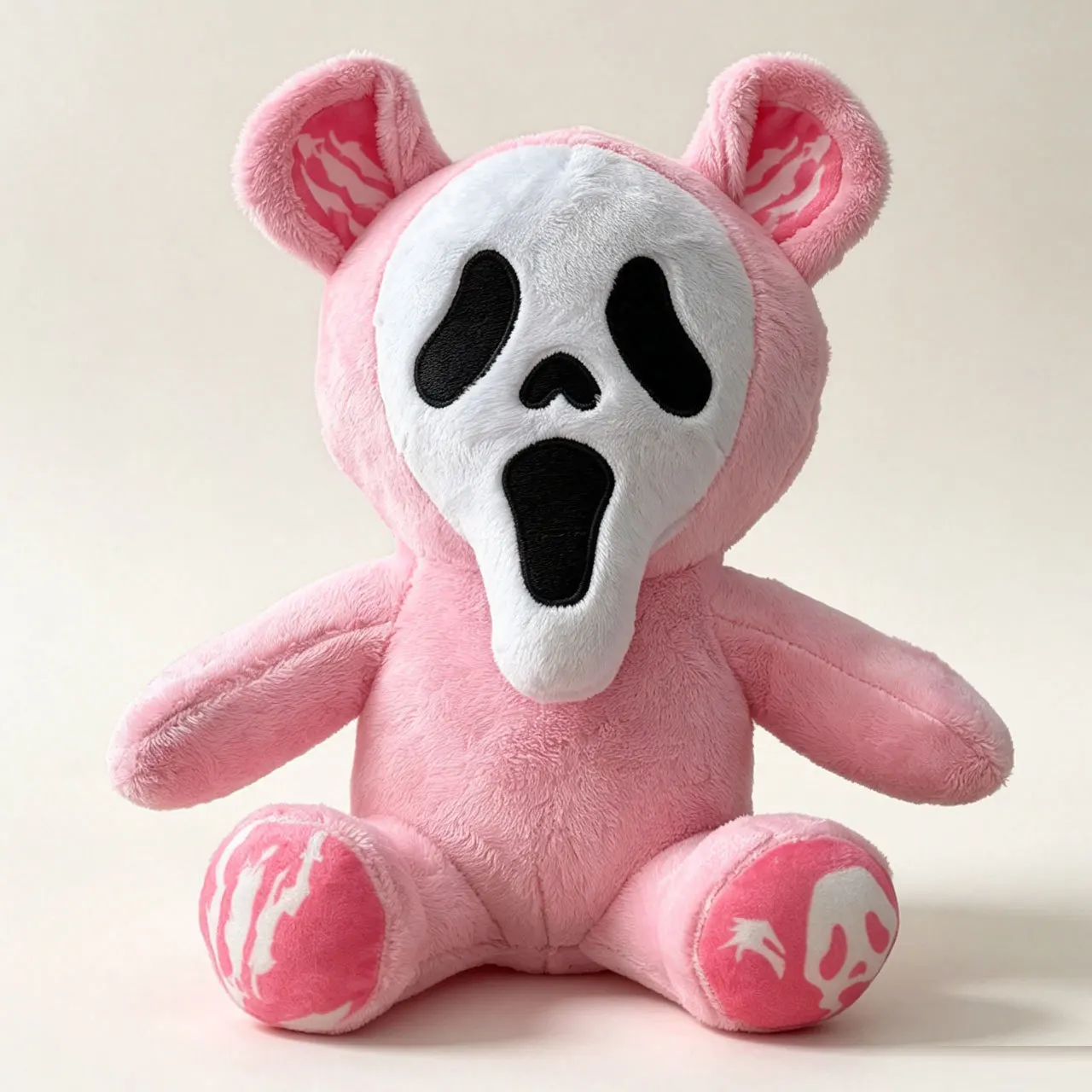 Halloween Screaming Horror Grimace Skull Mask Plush Doll Toy