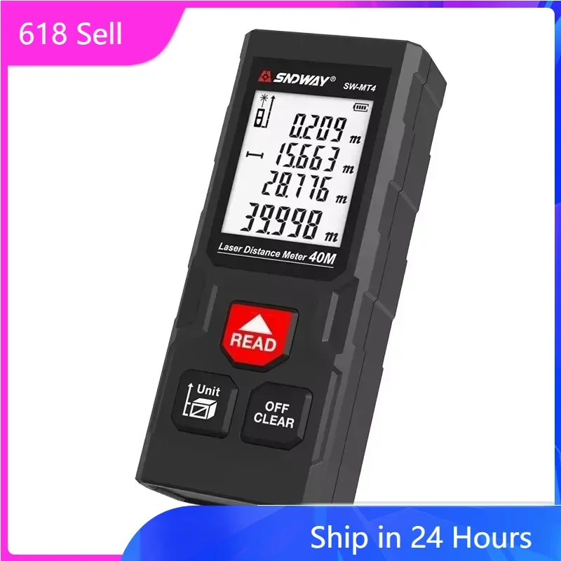 SNDWAY40M Rangefinder Laser Distance Meter Mini Range Finder Multifunction Digital Laser Tape Measure Electronic Ruler Test Tool