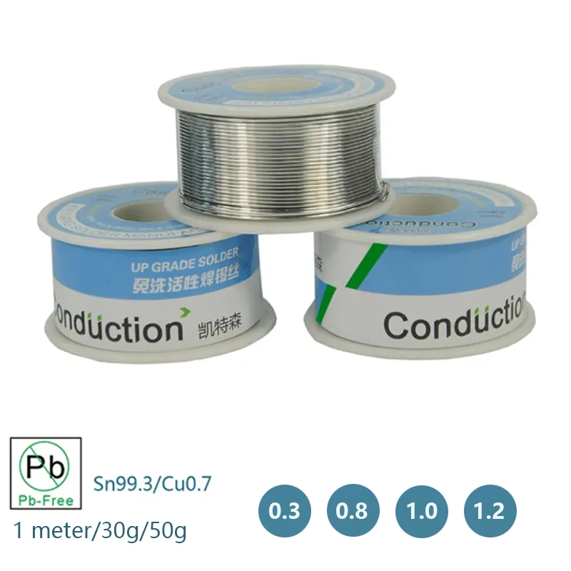 Lead-free Solder Wire Sn99.3/Cu0.7 High Purity Soldering Wire Roll for Electronic Repair Environmental Protection tin Wire Flux