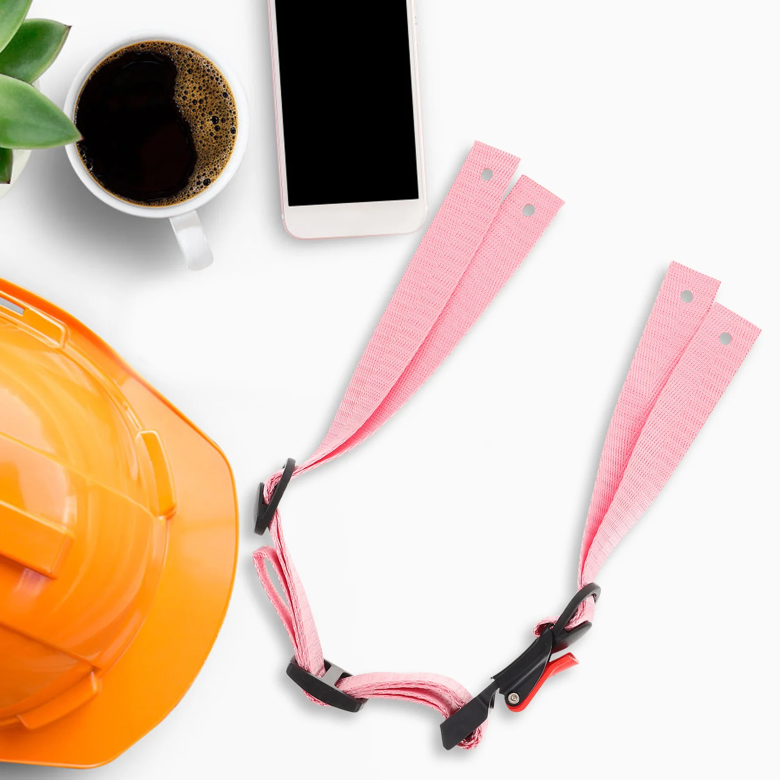 

Safety Chin Straps Y Shape Adjustable Lower Strap For Construction Work Hard Hat Pink Replacement Protective