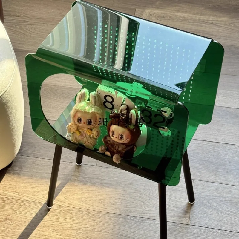 Bedroom acrylic creative bedside table, floor-to-ceiling light luxury art sofa edge