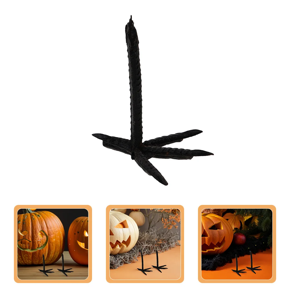 

50Pcs Simulation Chicken Feet Black Plastic Crow Claws for DIY Stuffed Animal Enhancements Halloween Decor Craft Supplies