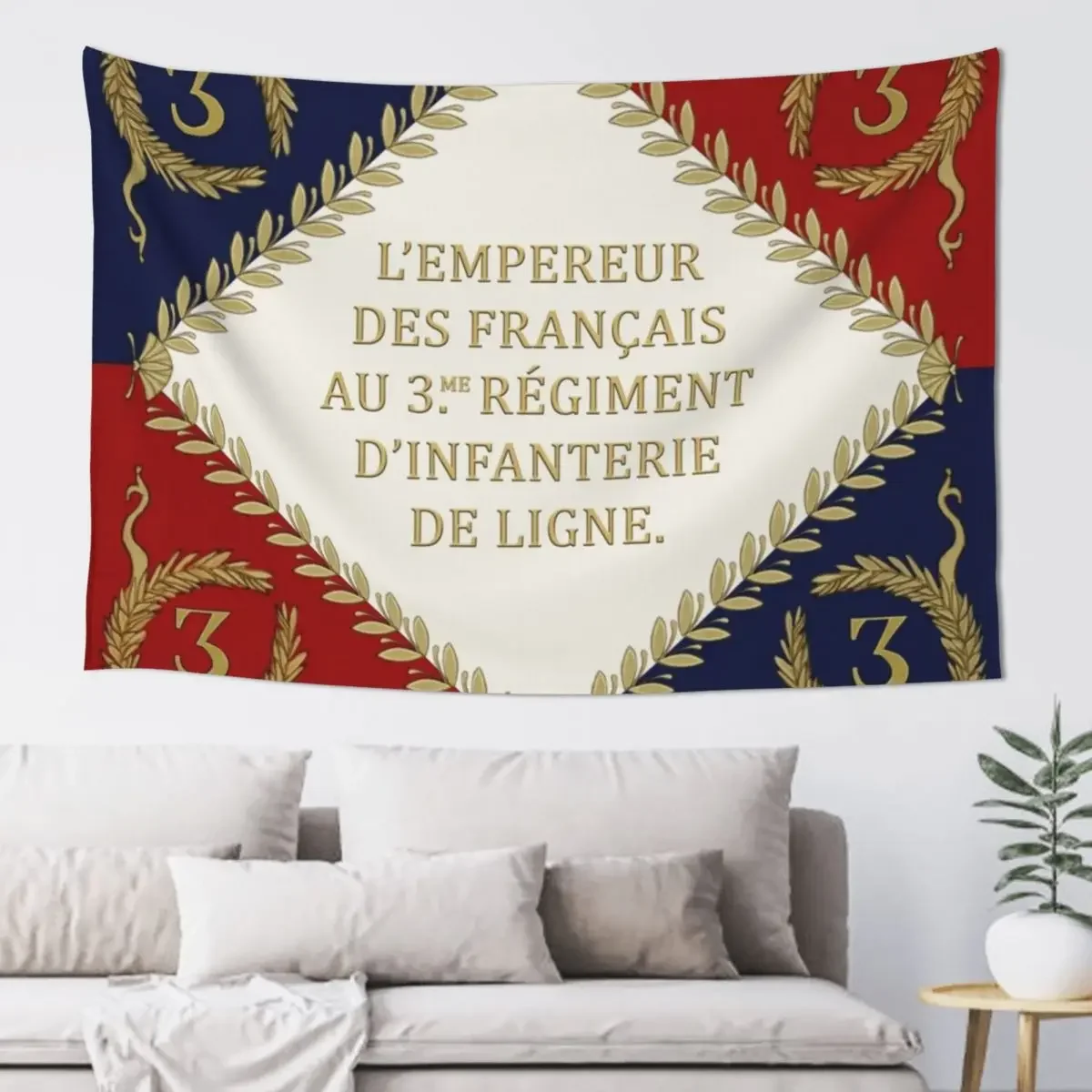 

Napoleonic French regimental flag '3me' 1804 Tapestry House Decor Wall Decoration Tapestry