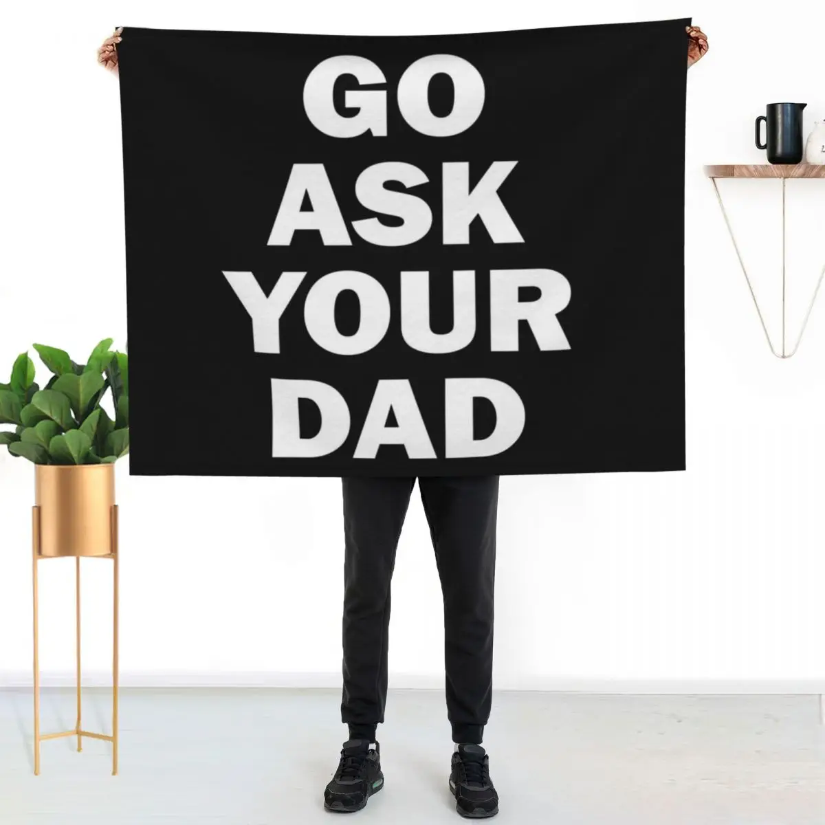 Go Ask Your Dad Throw Blanket Warm Plush Fuzzy Blanket for Living Room