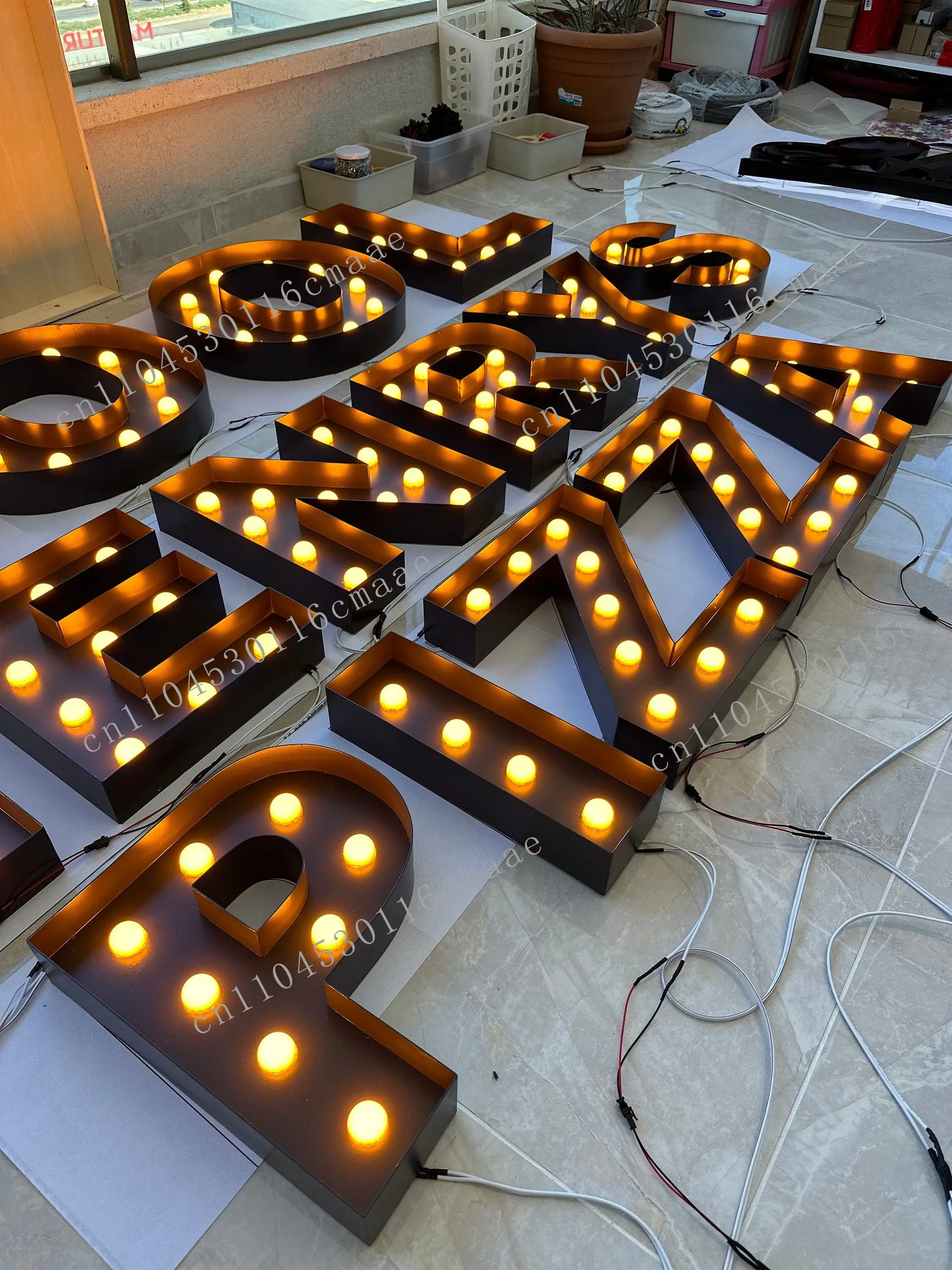 3.3Ft/100cm, neon illuminated alphabet lighting, warm white bulb signage, suitable for birthdays and graduations