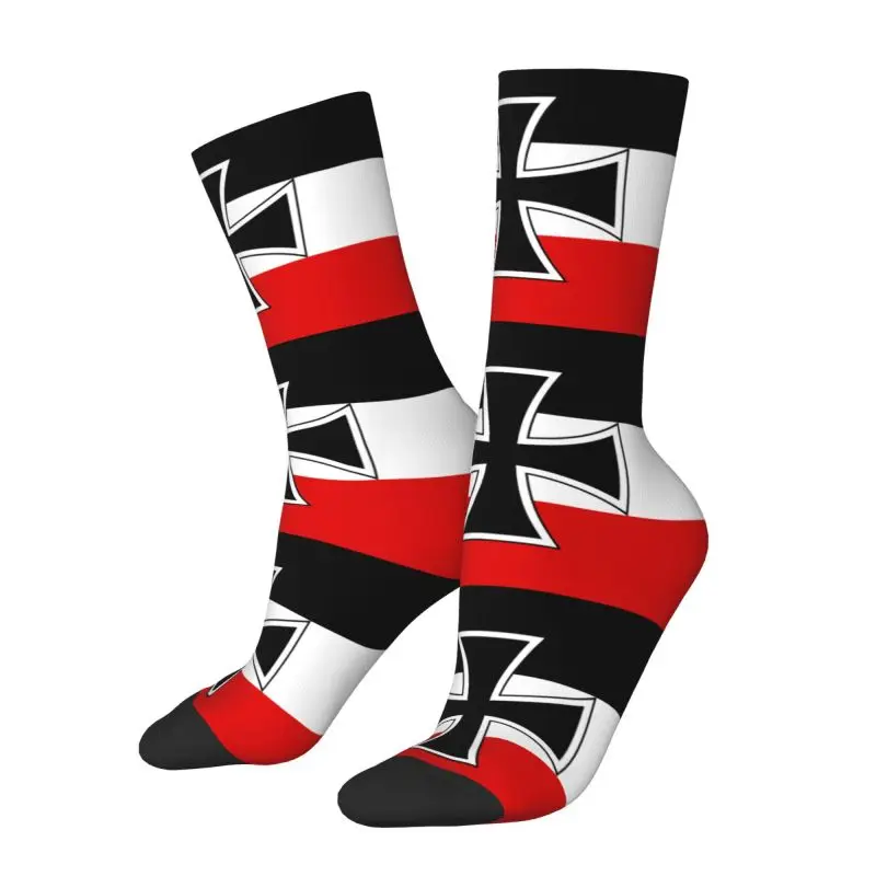 Custom Cool Men's Flag Of German Empire Dress Socks Unisex Warm Breathbale 3D Printing National flag Crew Socks