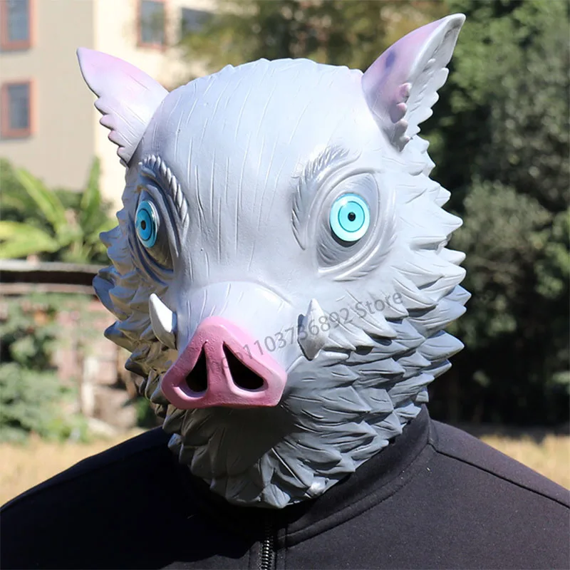 Halloween Ghost Annihilation Blade Mask Latex cosplay Japanese Manzui Hiroyuki Pig Face Headgear Performance Prop