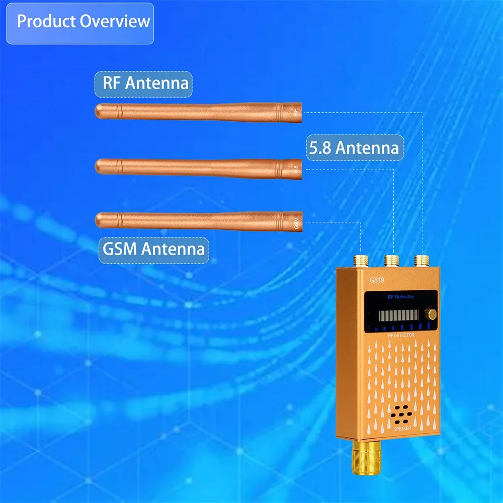 Mini rilevatore di bug Wifi Telecamera nascosta Finder Anti-spia Ascolto Segnale telefonico Dispositivo RF wireless Localizzatore GPS Rilevamento wifi bluetooth