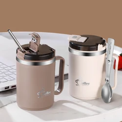 WORTHBUY Double Layer Coffee Cup 304 Stainless Steel Thermal Coffee Mug Leak Proof Drinking Cup With Tea Strainer Drinkware