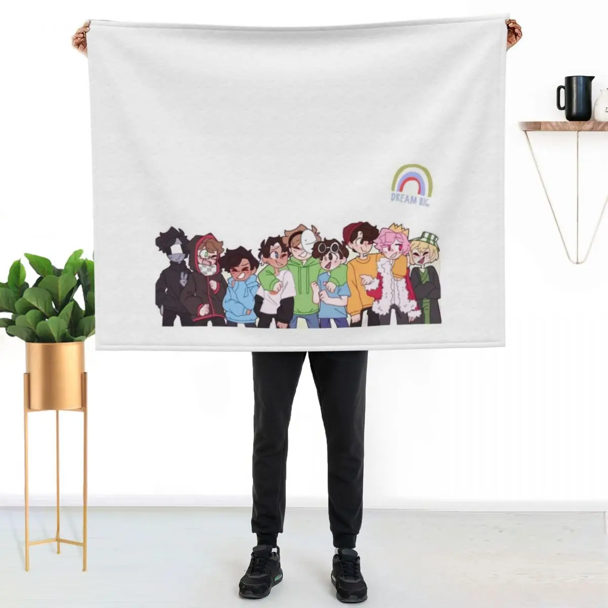 Dream SMP Team Throw Blanket Warm Plush Fuzzy Blanket for Living Room