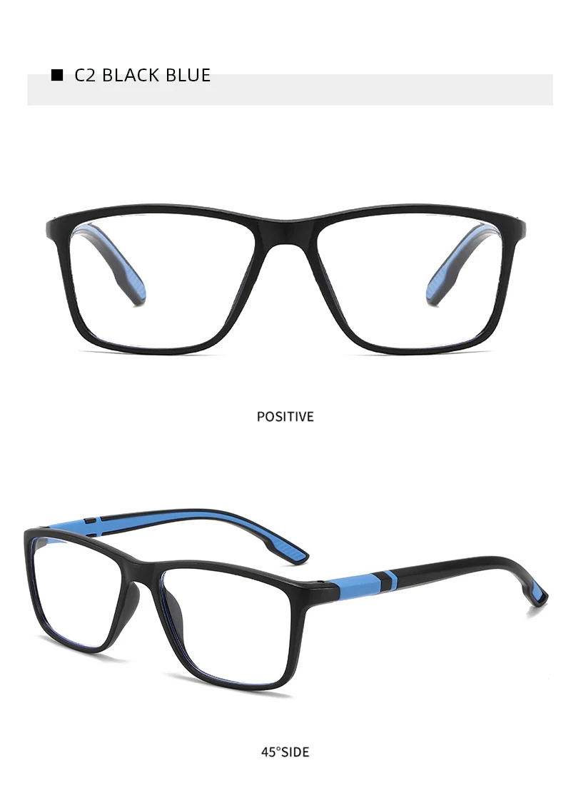 Ultraleichte, quadratische, photochrome Lesebrille für Herren und Damen, klassische Anti-Blaulicht-Brille, modische Presbyopie-Brille – Detail 9