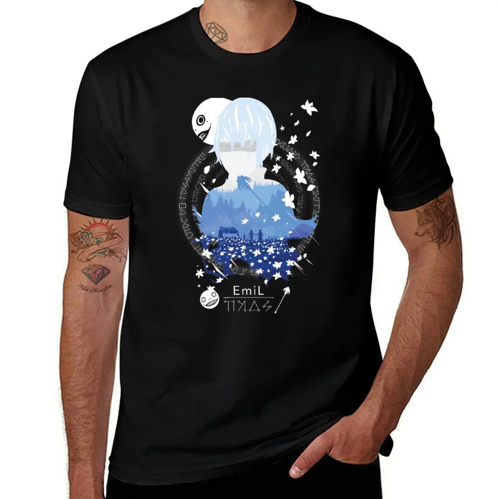 

Nier Emil Negative Space T-Shirt customizeds croswit shirt man valentines boutique clothes men t shirts high quality