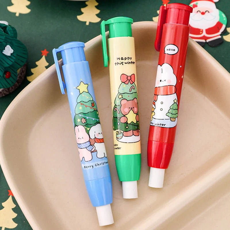 Kawaii świąteczna gumka do prasowania śliczne pisanie rysunek gumki do ołówka szkolne artykuły papiernicze prezenty dla dzieci szkolne materiały biurowe