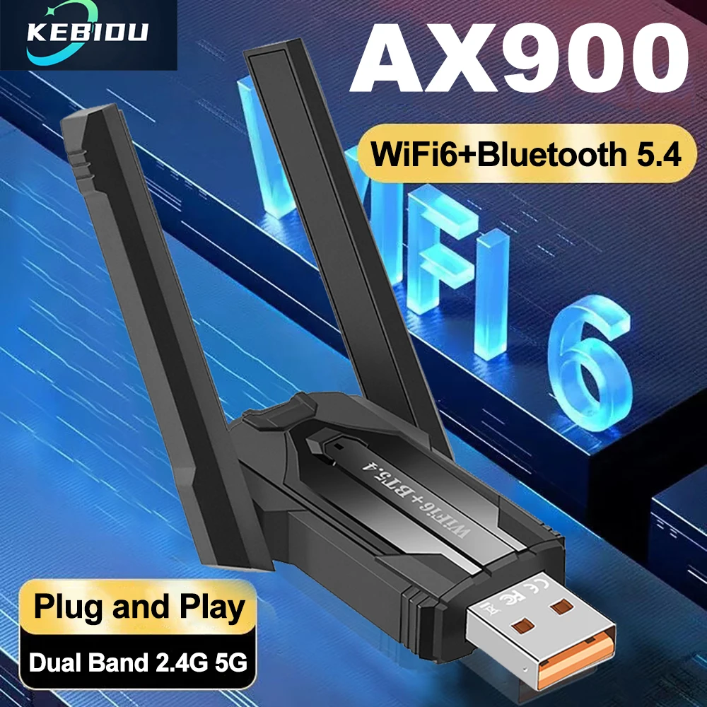

900Mbps WiFi USB Bluetooth5.4 Adapter 2.4G/5GHZ Dual Band WiFi Dongle Wireless Network Card 802.11AX For PC Laptop Windows 10/11