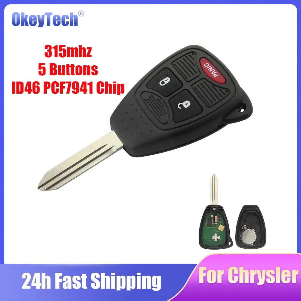 

Okeytech 2 + 1 3 кнопочный дистанционный умный Автомобильный ключ для Chrysler Dodge Caliber Jeep Patriot Pacifica Liberty 315 МГц ID46 PCF7941 чип