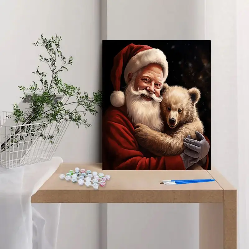 CHENISTORY Painting By Number Santa Claus  For Adults DIY Picture By Numbers Figure Acrylic On Canvas Home Decoration