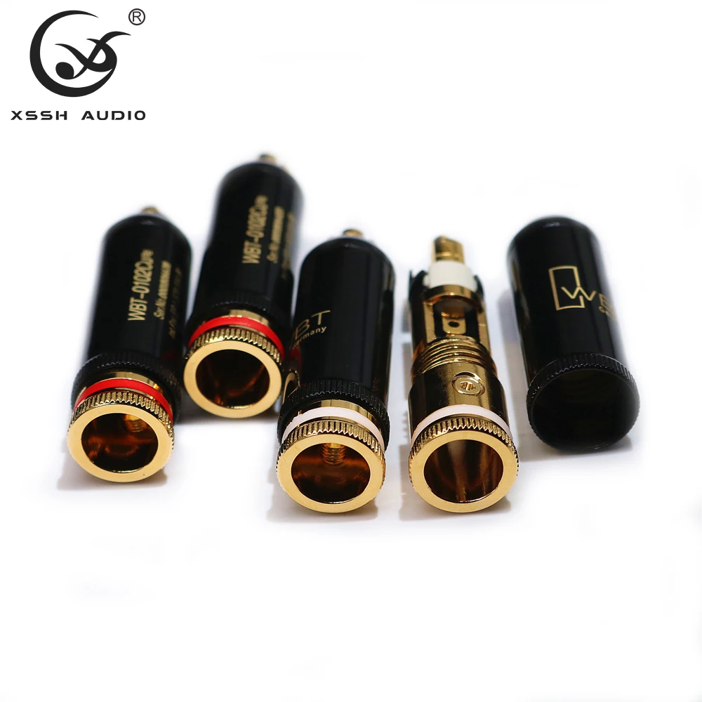 4 шт., разъемы RCA для аудио и видео, Hi-end HIFI XSSH OEM ODM DIY позолоченный ТВ-тюнер из чистой меди, штекеры RCA, выходные разъемы