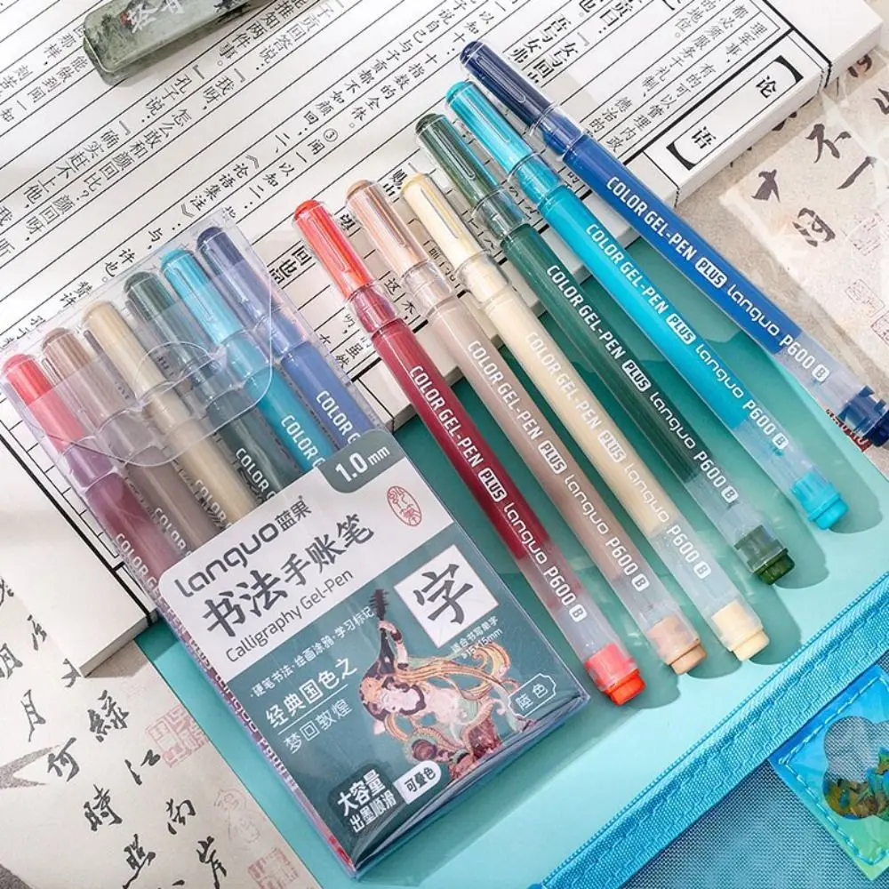 6 قطعة مجموعة أقلام جل الخط متعدد الألوان قلم محايد اللون الكتابة رسم اللوحة ماركر القرطاسية الجمالية اللوازم المدرسية الفنية #1