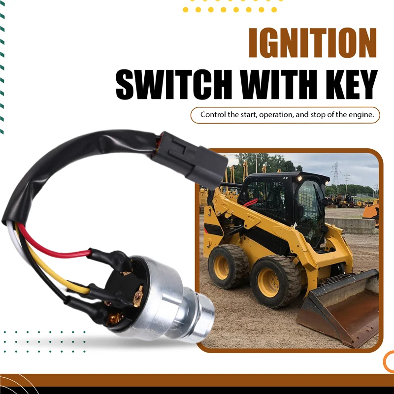 

For Caterpillar 277B 246 262 232B 232 267B Ignition Switch With Keys 142-8858