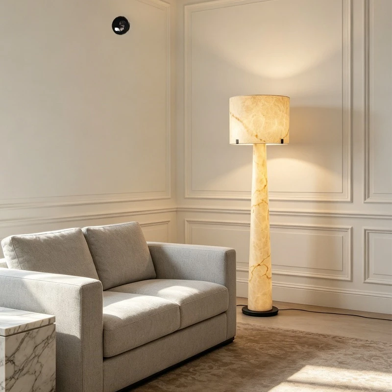 Simple imitation marble marble pattern high-end hotel, villa living room bedroom bedside sofa study floor lamp