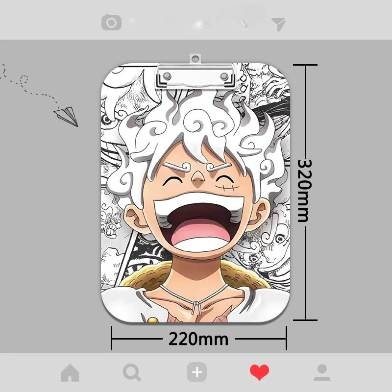 A4 원피스 만화 Luffy 학생 쓰기 합판 아크릴 폴더 스티커 메모 테스트 종이 패드 학생 학습 문구